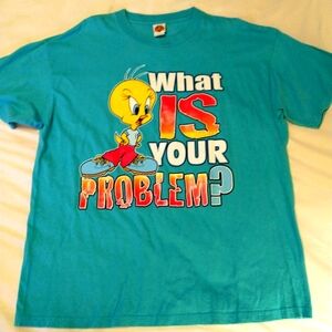 Looney Tunes '90s Vintage Blue Graphic T-Shirt Tweety Bird NWOT